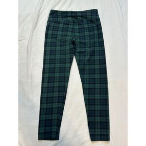 Preppycore Punk J.Crew W Black  Plaid Leggings Green Blue Cotton Blend Size M